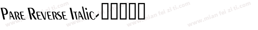 Pare Reverse Italic字体转换